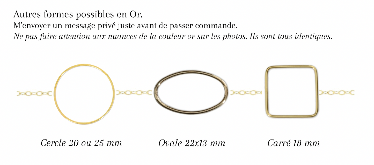 DENISE - Bracelet de mariage plat cerclé COEUR (et autres formes) OR et ARGENT