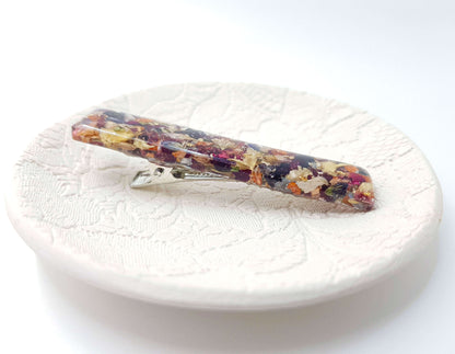 PORTIA - Barrette de mariage RECTANGLE 6.5 cm x 1.4 cm - Finition rhodié.