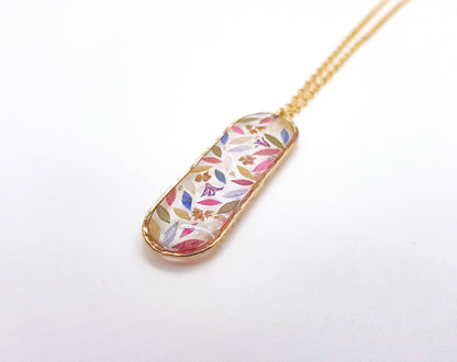 MAGGIE - Collier de mariage plat cerclé RECTANGLE OVALE martelé OR et ARGENT