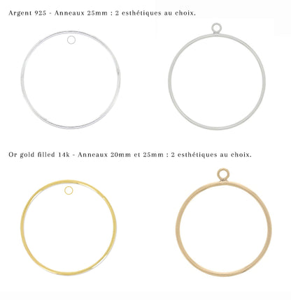 MIN JEE - Boucles d'oreilles de mariage plates cerclées ROND