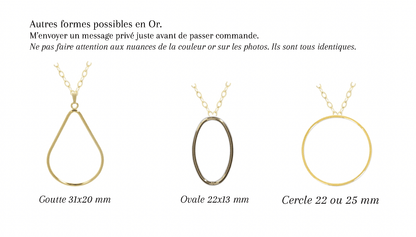 SELMA - Collier de mariage plat cerclé RECTANGLE OVALE en ARGENT (Et autres formes)