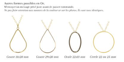 SELMA - Collier de mariage plat cerclé RECTANGLE OVALE en ARGENT (Et autres formes)