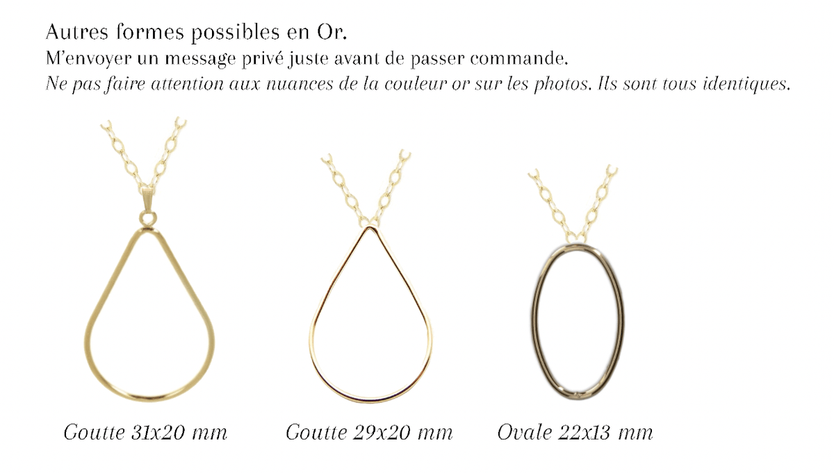 KATE - Collier de mariage plat cerclé ROND (et autres formes) OR et ARGENT