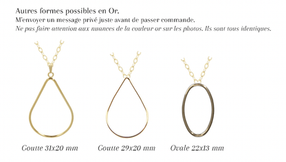 KATE - Collier de mariage plat cerclé ROND (et autres formes) OR et ARGENT