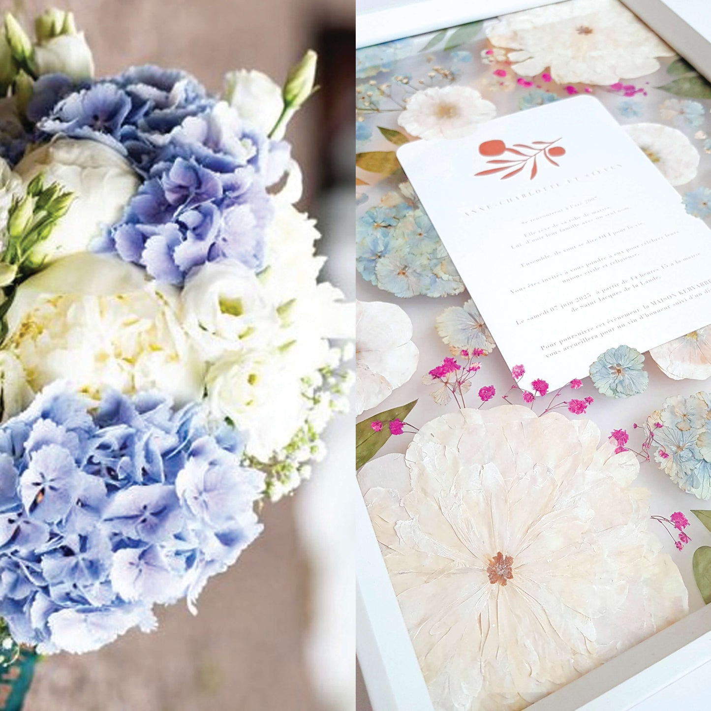 Tableau floral A3 - Votre faire-part & votre bouquet