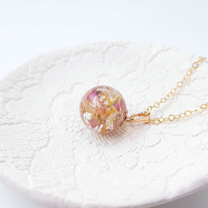 BETTY - Collier de mariage BOULE 12mm en OR ou ARGENT