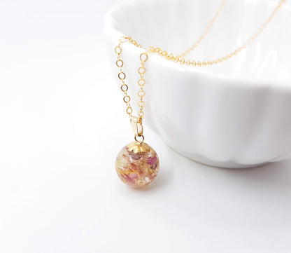 BETTY - Collier de mariage BOULE 12mm en OR ou ARGENT