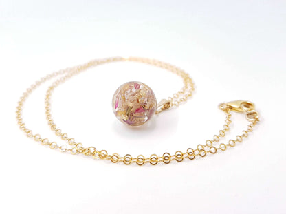BETTY - Collier de mariage BOULE 12mm en OR ou ARGENT