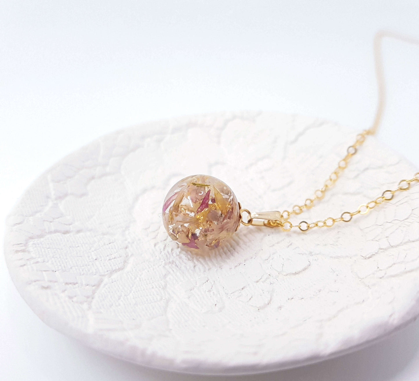 BETTY - Collier de mariage BOULE 12mm en OR ou ARGENT