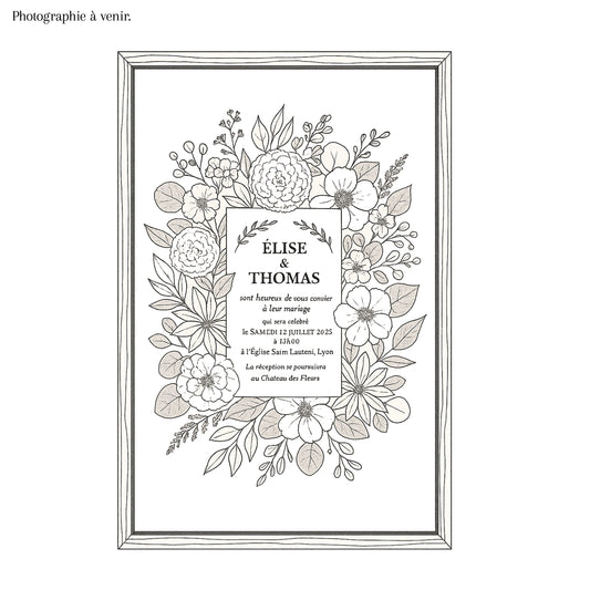 Tableau floral A3 - Votre faire-part & votre bouquet