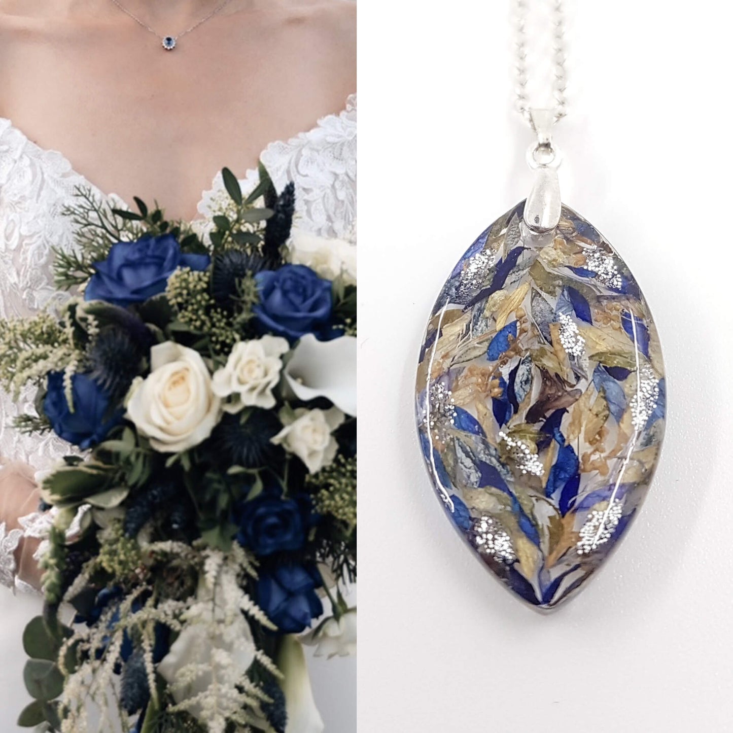 LOLA - Collier de mariage petit pendentif PÉTALE