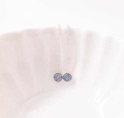 COLETTE - Boucles d'oreilles de mariage chainette 60mm sur serti 4mm en ARGENT