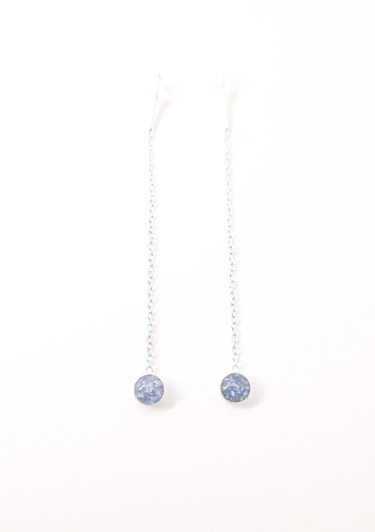 COLETTE - Boucles d'oreilles de mariage chainette 60mm sur serti 4mm en ARGENT