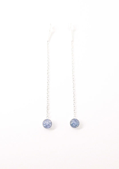 COLETTE - Boucles d'oreilles de mariage chainette 60mm sur serti 4mm en ARGENT