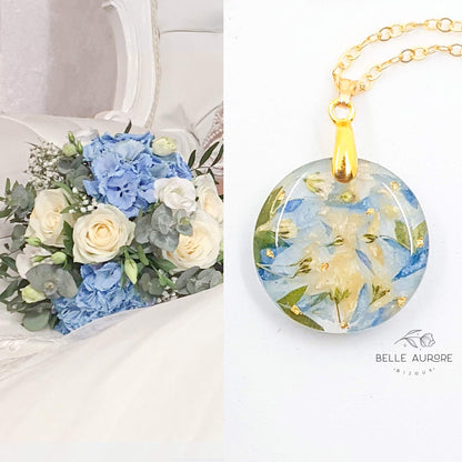BLAKE - Collier de mariage petit pendentif 2.1 cm MOYEN ROND