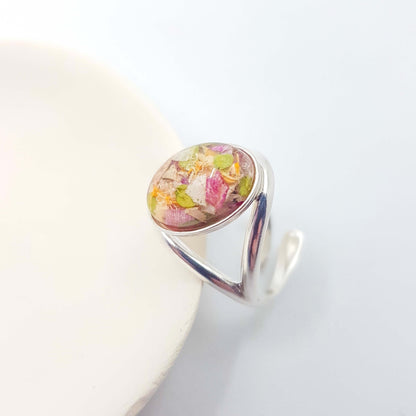 EVE - Bague de mariage serti ovale ajustable ARGENT