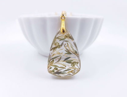 HORTENSE - Collier de Mariage grand pendentif TRIANGLE ARRONDI