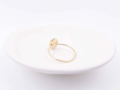 JADE - Bague de mariage fine OVALE sur serti 6x8 mm OR et ARGENT