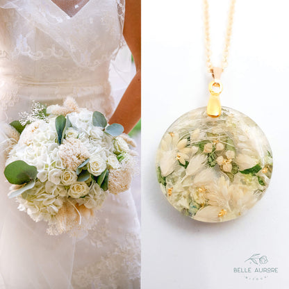 ROSA - Collier de Mariage grand pendentif 2.5 cm ROND